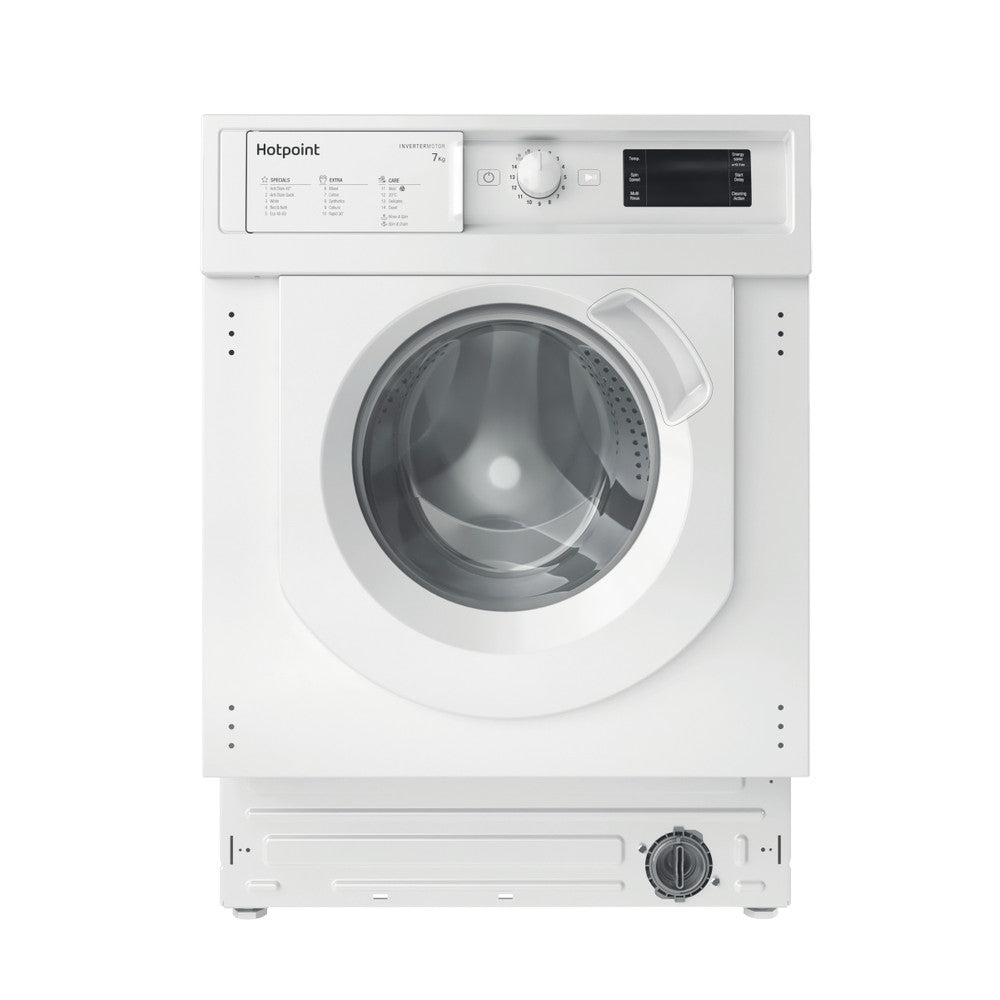Hotpoint Built-in Anti-stain Washing Machine - White - 7kg - 1400rpm - D Rated - BI WMHG 71483 UK N